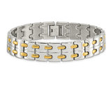Stainless Steel Men's Gold Plated Bracelet 8.75 Inches